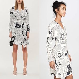 DVF Newspaper Print Wrap Dress
